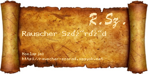 Rauscher Szórád névjegykártya